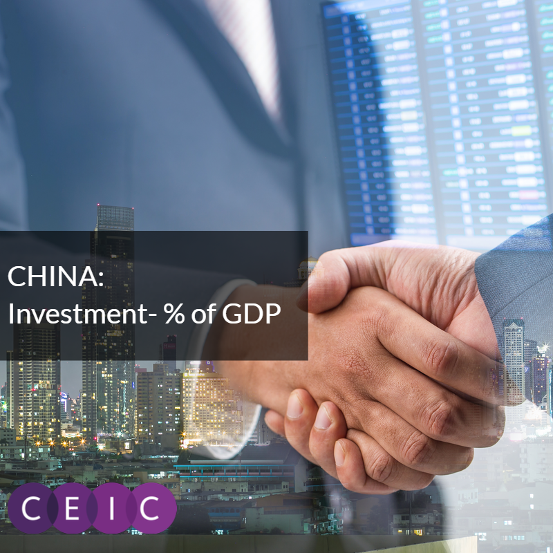 CEIC Data - China Investment: % of GDP