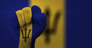 Barbados flag 50th birthday