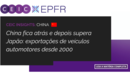 China fica atrás e depois supera Japão: exportações de veículos automotores desde 2000