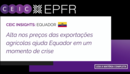 Alta nos preços das exportações agrícolas ajuda Equador em um momento de crise 
